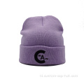 Aangepaste acryl -gebreide beanie -hoed met logo